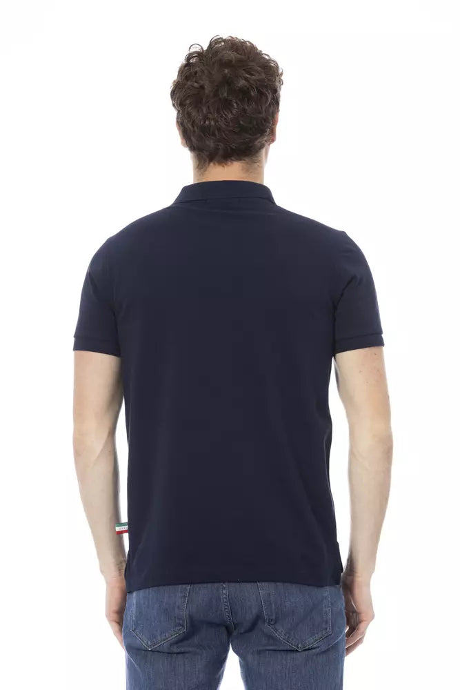 Blue Cotton Men Polo - SEHABRANDS