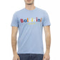 Light Blue Cotton Men T-Shirt - SEHABRANDS