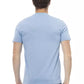 Light Blue Cotton Men T-Shirt - SEHABRANDS