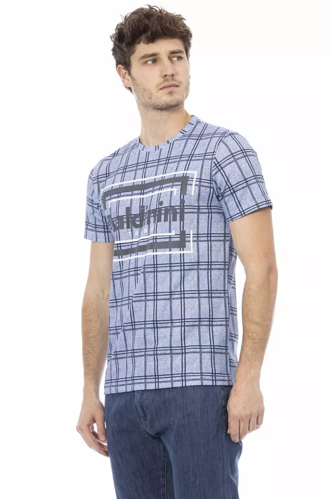 Light Blue Cotton Men T-Shirt - SEHABRANDS