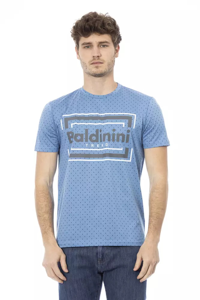 Light Blue Cotton Men T-Shirt - SEHABRANDS