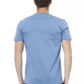 Light Blue Cotton Men T-Shirt - SEHABRANDS