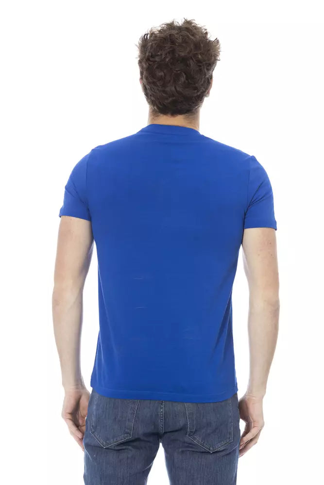 Blue Cotton Men T-Shirt - SEHABRANDS