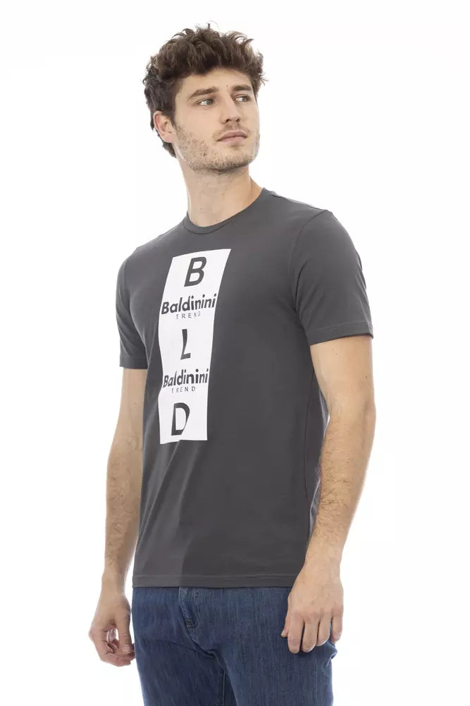 Gray Cotton Men T-Shirt - SEHABRANDS