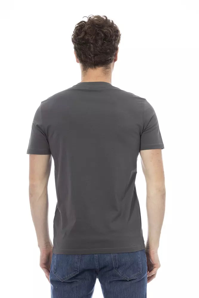 Gray Cotton Men T-Shirt - SEHABRANDS