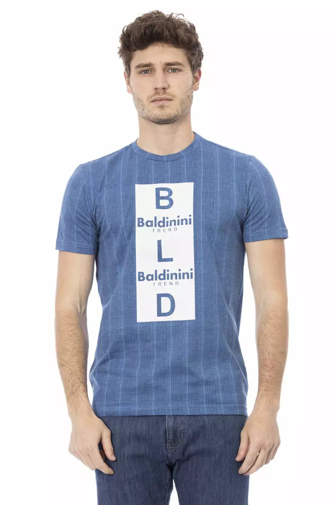 Light Blue Cotton Men T-Shirt - SEHABRANDS