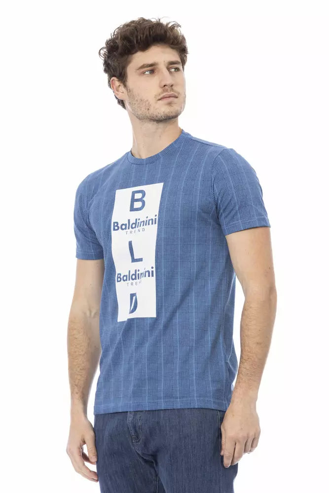 Light Blue Cotton Men T-Shirt - SEHABRANDS