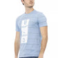 Light Blue Cotton Men T-Shirt - SEHABRANDS