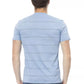 Light Blue Cotton Men T-Shirt - SEHABRANDS