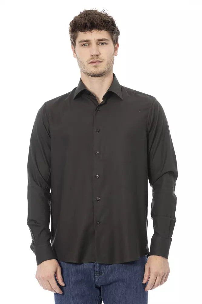 Green Cotton Men Shirt - SEHABRANDS