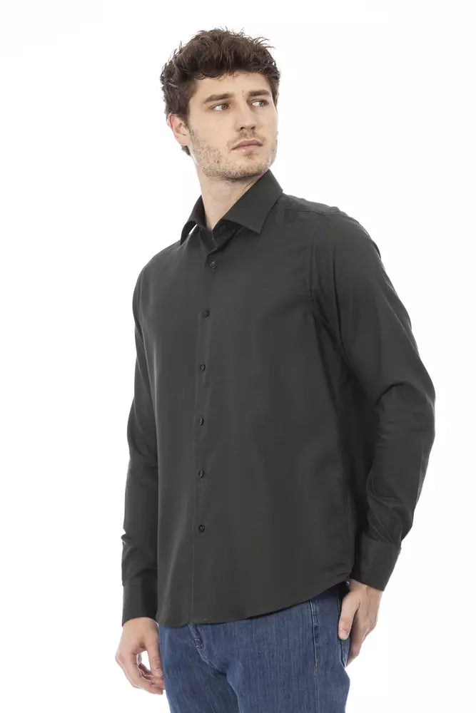 Green Cotton Men Shirt - SEHABRANDS