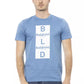 Light Blue Cotton Men T-Shirt - SEHABRANDS