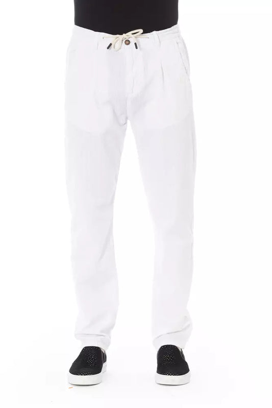 White Cotton Men Trouser - SEHABRANDS