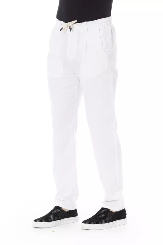 White Cotton Men Trouser - SEHABRANDS