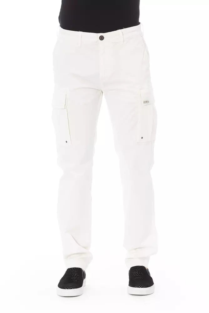 White Cotton Men Cargo Pant - SEHABRANDS