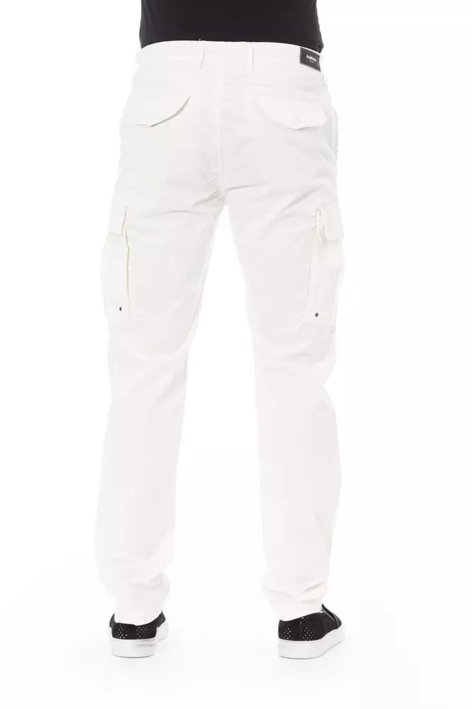 White Cotton Men Cargo Pant - SEHABRANDS