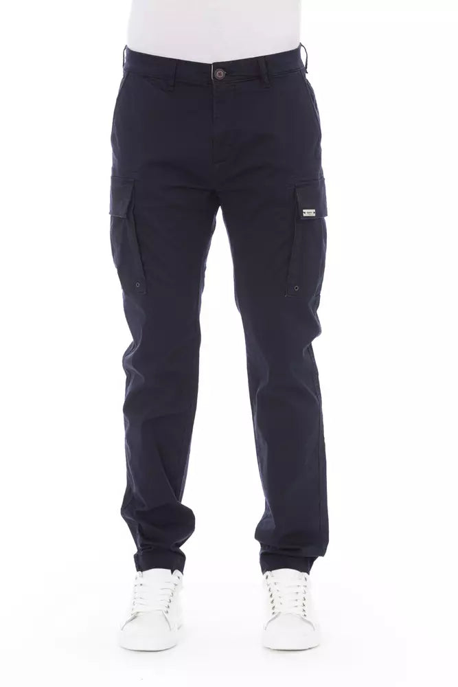 Blue Cotton Men Cargo Trouser - SEHABRANDS