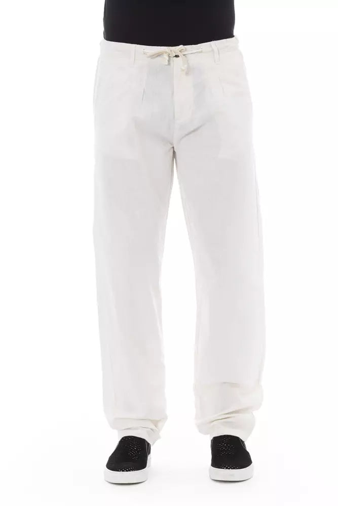 White Cotton Men Trouser - SEHABRANDS