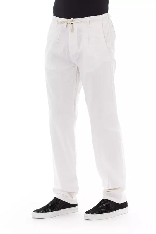 White Cotton Men Trouser - SEHABRANDS