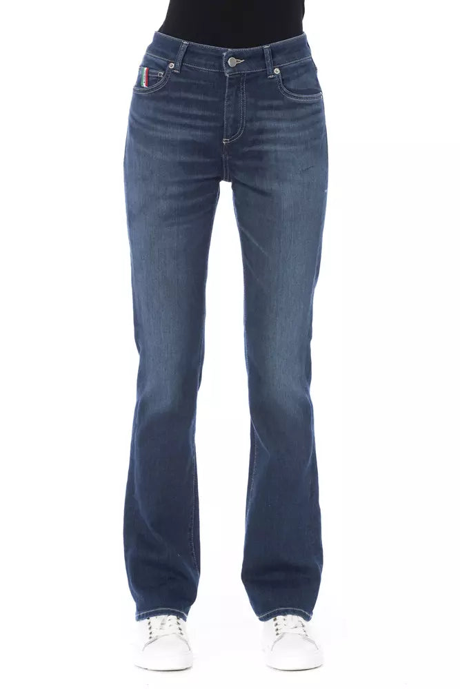 Blue Cotton Women Jeans - SEHABRANDS