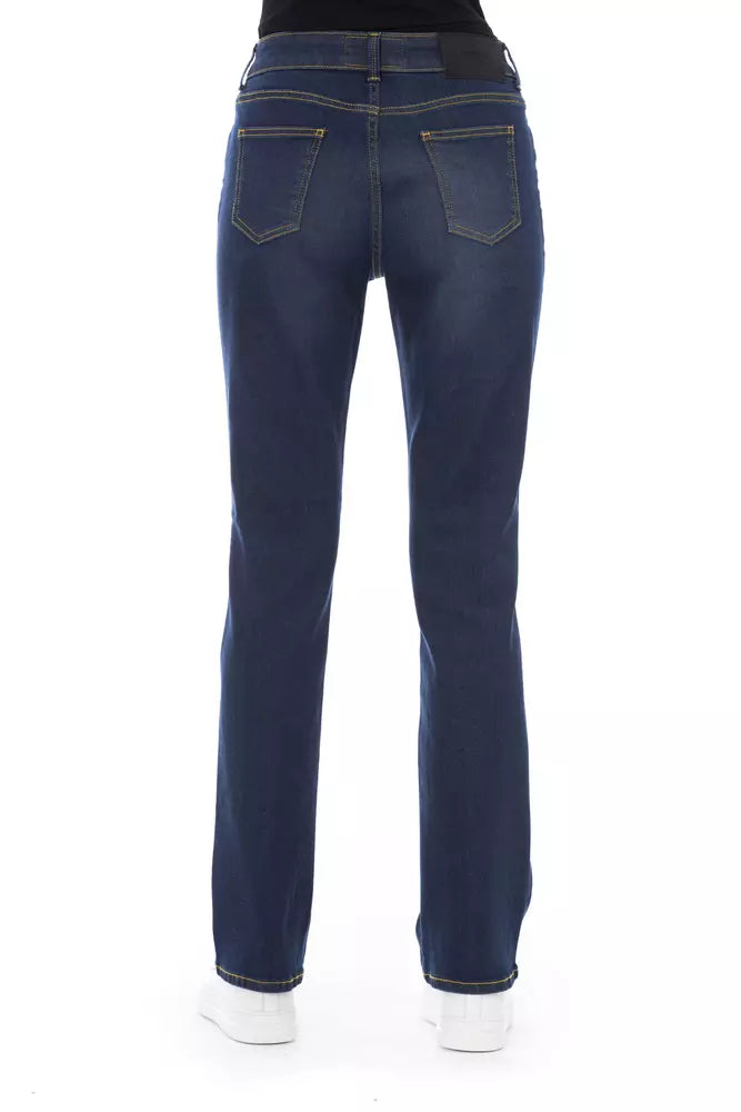 Blue Cotton Women's Jeans - SEHABRANDS