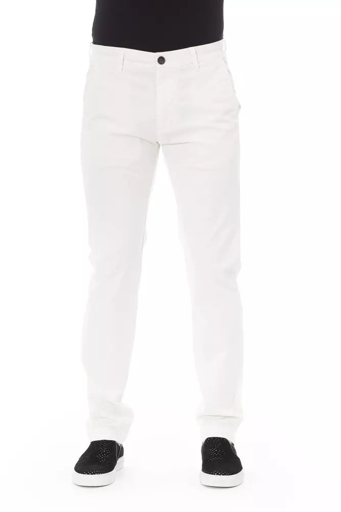 White Cotton Men Chino Trouser - SEHABRANDS