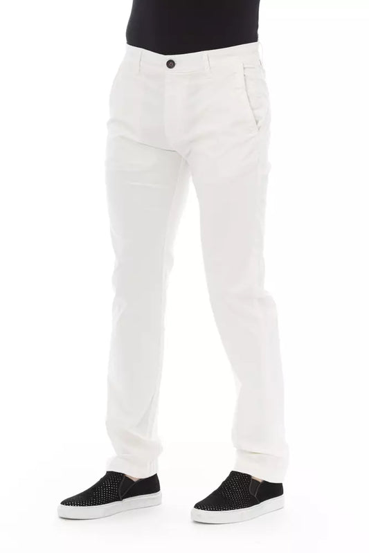 White Cotton Men Chino Trouser - SEHABRANDS