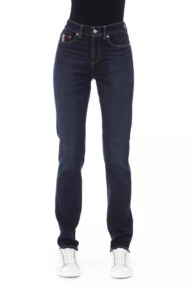 Blue Cotton Women Jeans - SEHABRANDS