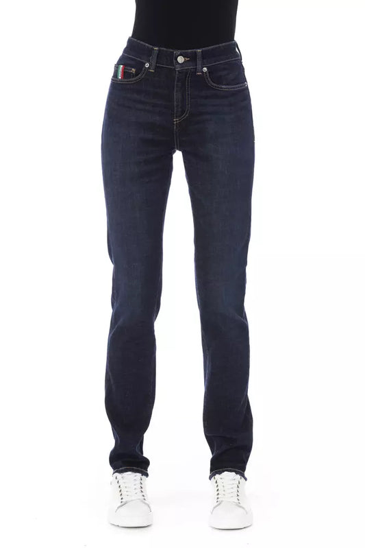 Blue Cotton Women Jeans - SEHABRANDS