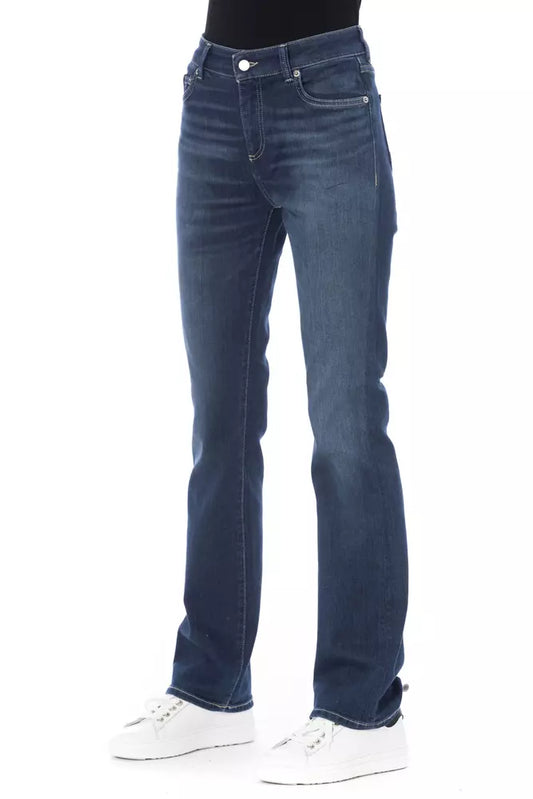 Blue Cotton Women Jeans - SEHABRANDS