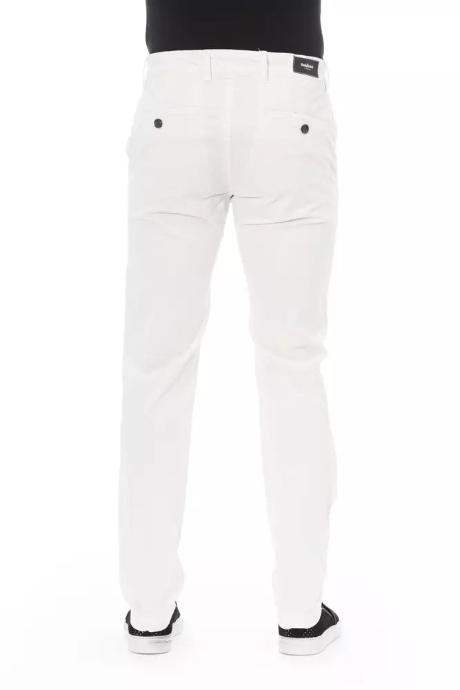 White Cotton Men Chino Trouser - SEHABRANDS