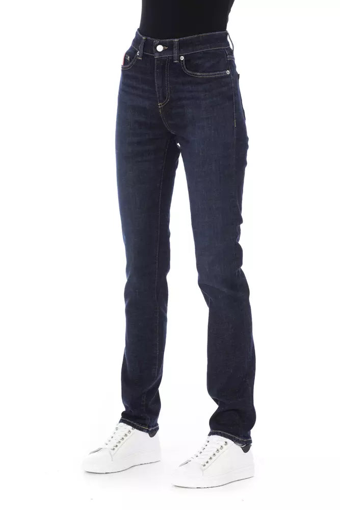 Blue Cotton Women Jeans - SEHABRANDS