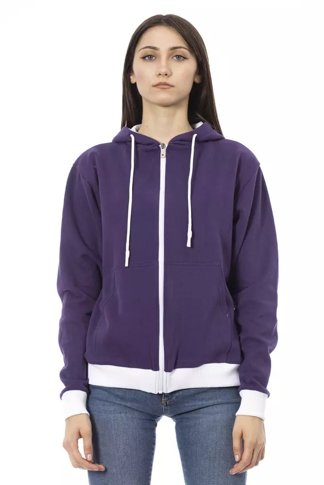 Purple Cotton Women Sweater - SEHABRANDS