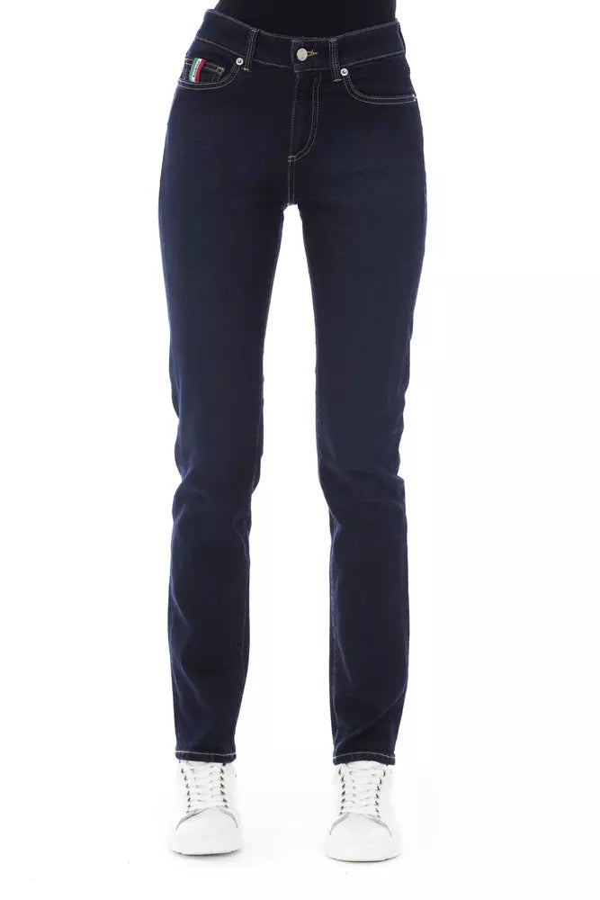 Blue Cotton Women Jeans - SEHABRANDS