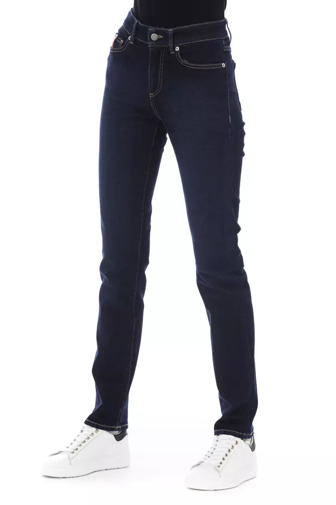 Blue Cotton Women Jeans - SEHABRANDS