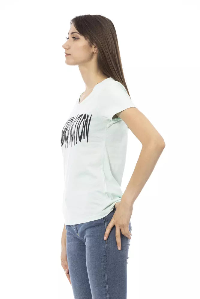 Light Blue Cotton Women Top - SEHABRANDS