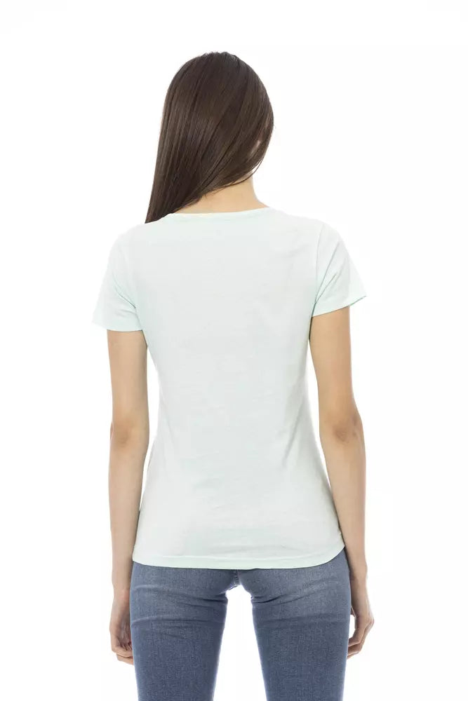 Light Blue Cotton Women Top - SEHABRANDS