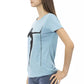 Light Blue Cotton Women Top - SEHABRANDS