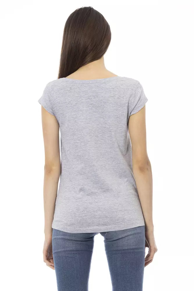 Gray Cotton Women Top - SEHABRANDS