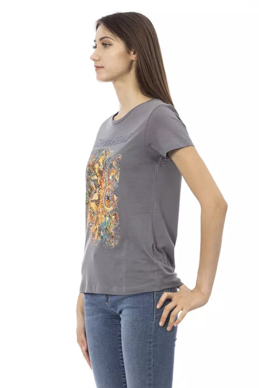 Gray Cotton Women Top - SEHABRANDS