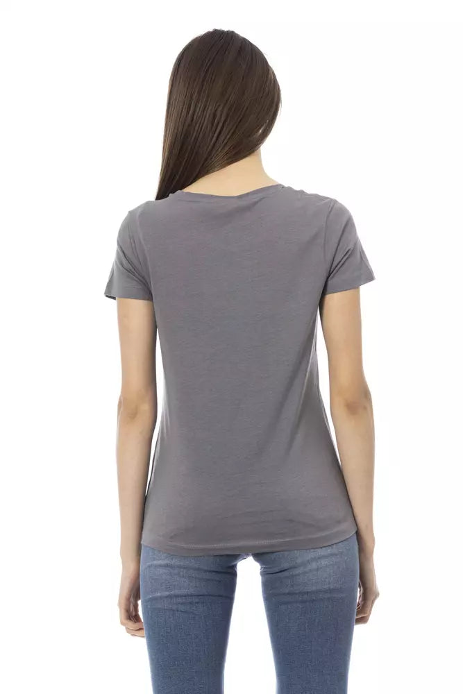 Gray Cotton Women Top - SEHABRANDS