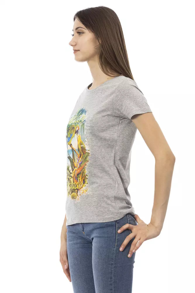 Gray Cotton Women Top - SEHABRANDS