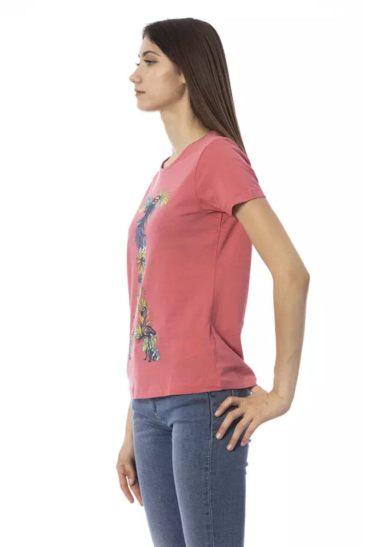 Chic Fuchsia Short Sleeve Fashion Tee - SEHABRANDS