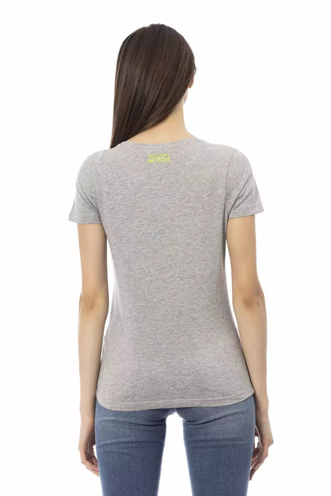 Gray Cotton Women Top - SEHABRANDS