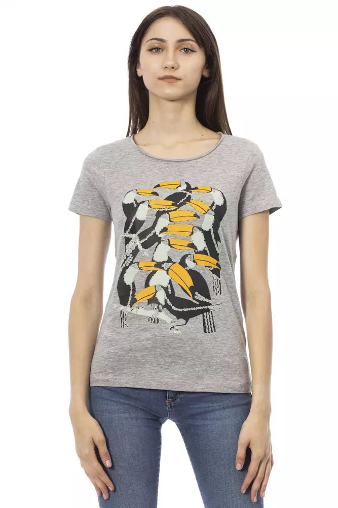 Gray Cotton Women Top - SEHABRANDS