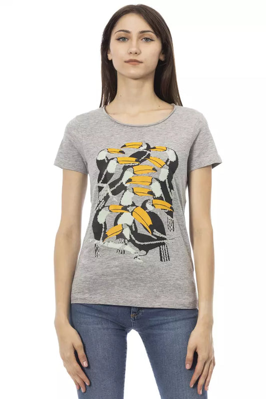 Gray Cotton Women Top - SEHABRANDS