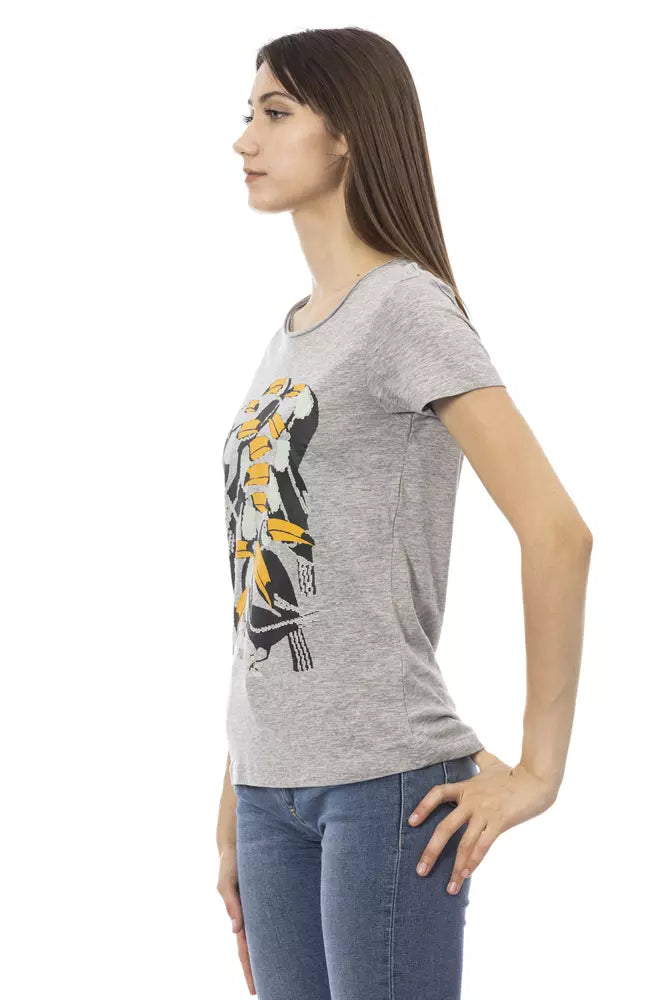 Gray Cotton Women Top - SEHABRANDS