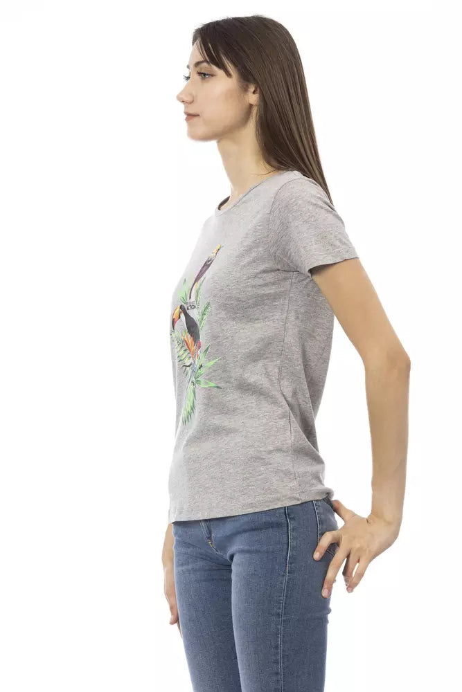 Gray Cotton Women Top - SEHABRANDS