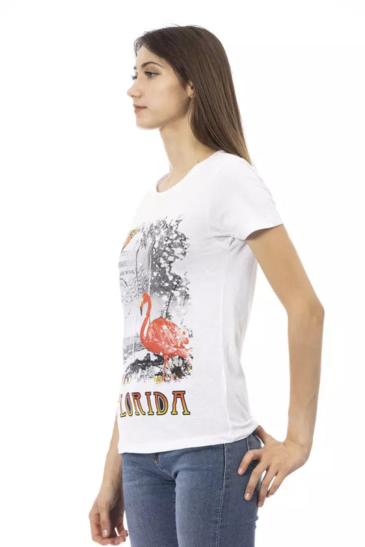 White Cotton Women T-Shirt - SEHABRANDS