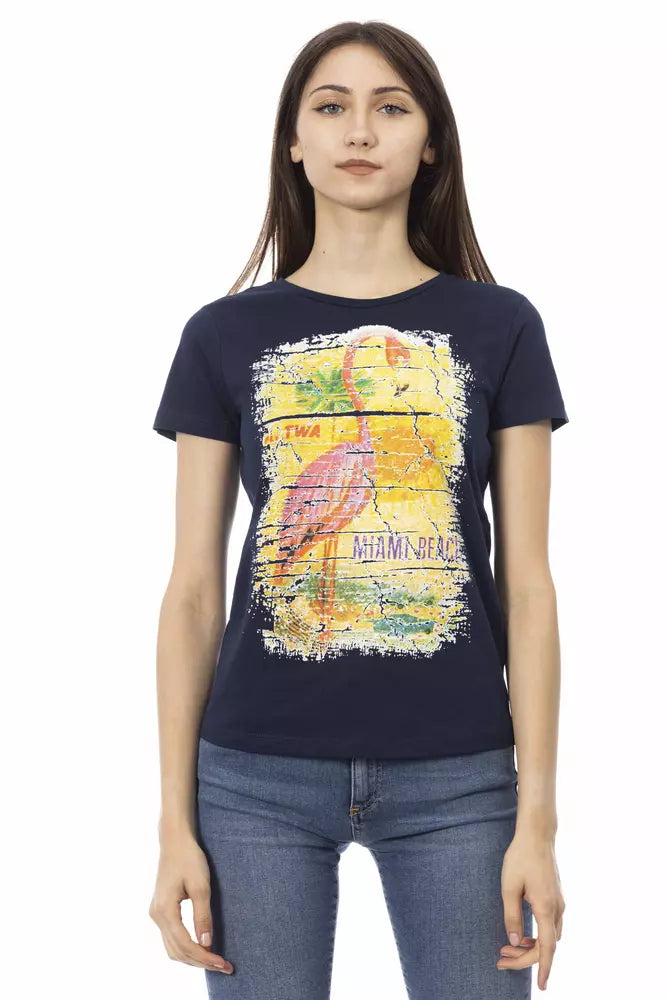 Blue Cotton Women T-Shirt - SEHABRANDS